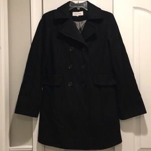 Calvin Klein black wool Pea coat Sz 6